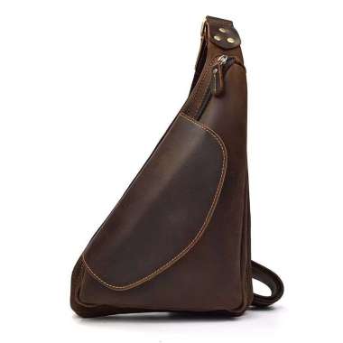 Mivaso Slingbag Pria Kulit Asli Crazy Horse - Tas Pria Asli Kulit Selempang Original- Tas Kulit Craz