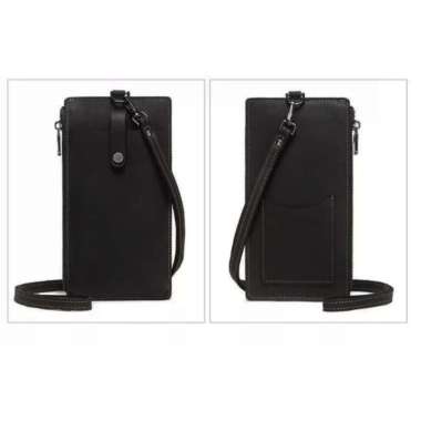 Mivaso Hanging Wallet Kulit Asli Dompet HP Gantung Premium - Dompet HP Gantung Leher Asli Kulit hita