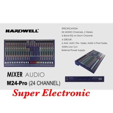 Promo Terbatas !!!!! Mixer Audio Hardwell 24 Channel Pro M24 Original Bergaransi Multicolor
