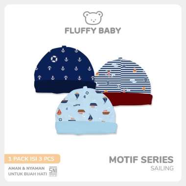FLUFFY Topi Bulat Bayi MOTIF (Isi 3 Pcs) TPE SLN Newborn