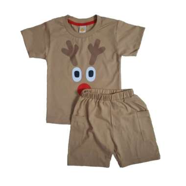 PLEU Setelan Cargo Reindeer Setelan Baju Anak Laki 12 bulan Khaki