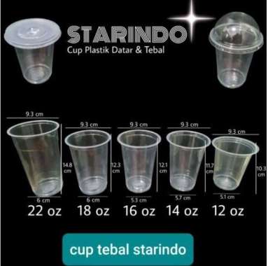 cup gelas plastik starindo, bb, idolastar, Merak tutup lid datar/ cembung 10 oz 12 oz 14 oz 16 oz 18 oz 22 oz isi 50 pcs (alat sekali pakai) cup STR 16 oz