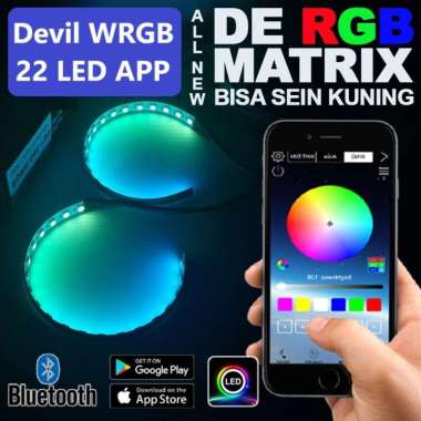 Lampu LED DRL Devil Eye Demon 360 WRGB APP Welcome + RGB Matrix Motor Mobil Sein Running RGB 1 Lampu