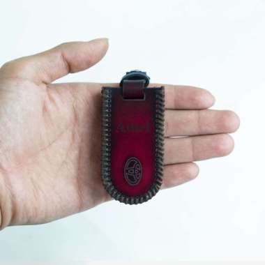 Cover Keyless kulit asli Untuk Mobil Toyota Rush Maroon
