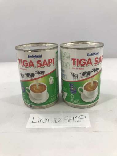 2 pcs - Susu Putih Kental Manis Tiga Sapi Kaleng 490gr / Krimer Kental Manis Indofood
