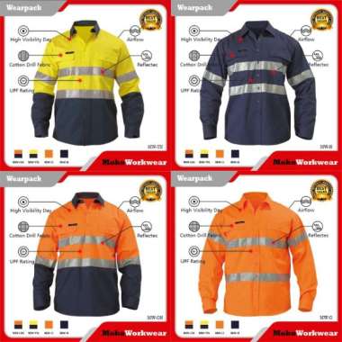 Wearpack Coverall Safety / baju katelpak / Seragam Kerja Proyek MokoWorkwear Original NAVY ORANG XL