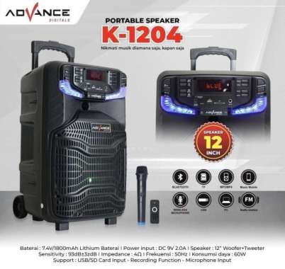 SPEAKER BLUETOOTH ADVANCE K1204/Speaker Portable 12 inch
