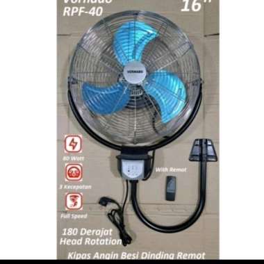 Kipas Angin Dinding Besi 16 inch+ Remote/Kipas Angin Wall Fan Tembok Besi 16 " Remote