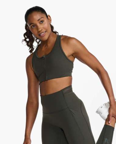 2XU Women Motion Zip Bra WR6999AFH|Sports Bra Wanita XS