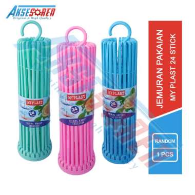 Aksesoren Jemuran Gantungan Lipat Myplast / Hanger Plastik / Folding Pakaian Bayi / Henger Baju 24 S