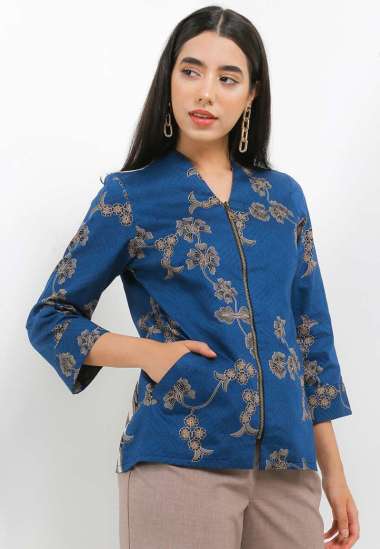 Batik Arjuna Weda Blouse Batik Sekar Jagad 18B261073 Wanita - BIRU S BIRU