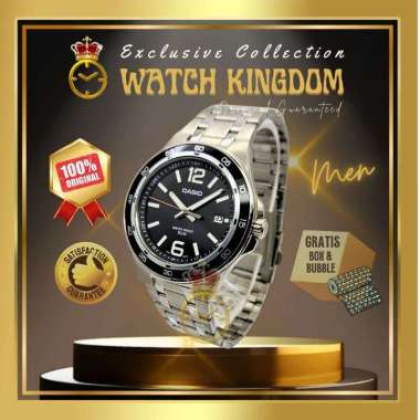 Jam Tangan Casio Original Pria Cwok Anti Air Tali Rantai Stainless Steel Kalender Date Tanggal Water