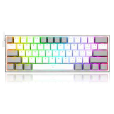 K617 / K617R / K617RGB Redragon Mechanical Gaming Keyboard 60% FIZZ Rainbow/Blue Switch White - Grey