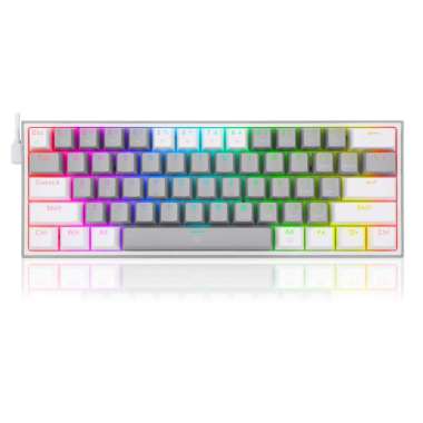 K617 / K617R / K617RGB Redragon Mechanical Gaming Keyboard 60% FIZZ Rainbow/Blue Switch Grey - White