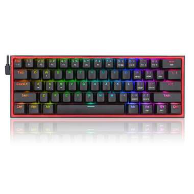 K617 / K617R / K617RGB Redragon Mechanical Gaming Keyboard 60% FIZZ Rainbow/Blue Switch Black
