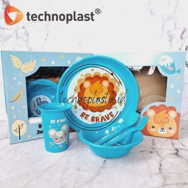 Technoplast Baby Jungle Round Tableware Set Peralatan Makan Baby Set Baby Jungle