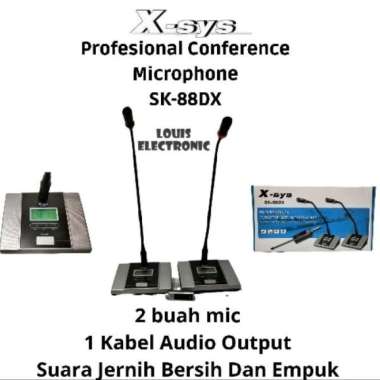 Mic Wireless Podium Microphone Wireless Meja Conference X-sys SK-88DX 2 Mic ORIGINAL