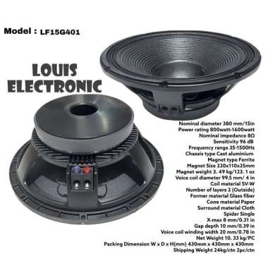 Speaker Komponen RCF LF15G401 LF 15G401 15 Inch LF 15 G401 Grade A+