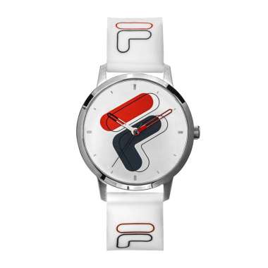 Jam Tangan FILA FL38317-002 Women White With Fila Logo Dial White Rubber Strap