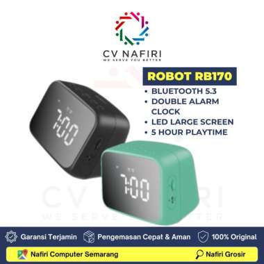 ROBOT RB170 BLUETOOTH SPEAKER JAM ALARM MIRROR DIGITAL LED DISPLAY RB170 HIJAU
