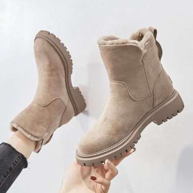 GST Sepatu Winter Wanita Snow Boots Winter thermal sepatu musim dingin wanita 41 CREAM