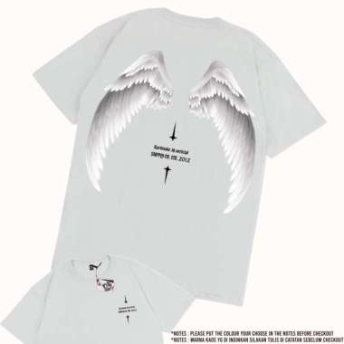 KRMK Kaos T Shirt ANGEL WINGS HOLOGRAM STREETWEAR - KRMK3 V2 PUTIH XXL