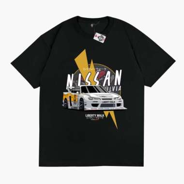 KRMK Kaos T Shirt NISSAN SILVIA S15 LBWK LIBERTY WALK 2023 Kaos Otomotif V1 HITAM S