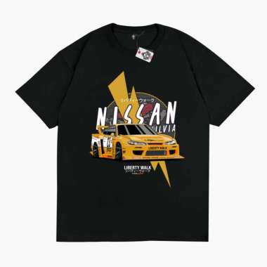 KRMK Kaos T Shirt NISSAN SILVIA S15 LBWK LIBERTY WALK 2023 Kaos Otomotif V2 HITAM S
