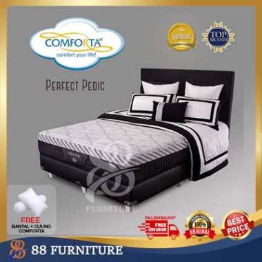 Springbed Comforta PERFECT PEDIC Kasur Spring Bed Set Lokal Full Set Divan Dipan Lokal 120x200