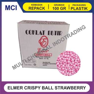ELMER CRISPY BALL 2.5 KG - STRAWBERRY STROBERI