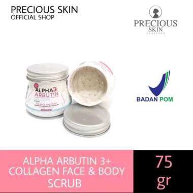 Precious Skin Thailand Alpha Arbutin 3 Plus Collagen Body & Face Scrub Lulur Pemutih Wajah & Badan W