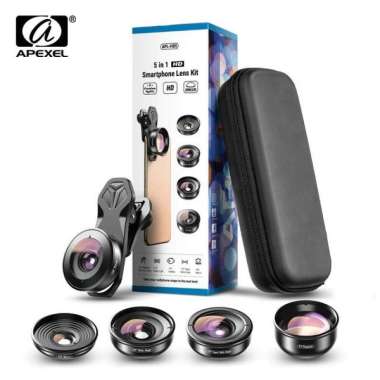 GST APEXEL APL-HB5 4K HD Lensa Mobile Hand Phone 5-in-1 Camera Lens Kit
