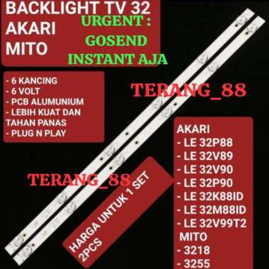 2 pcs BACKLIGHT AKARI MITO LE 32P88 32V89 32V90 32K88ID 32M88ID 32V99T2 3218 3255 TV LCD LED L32P88 