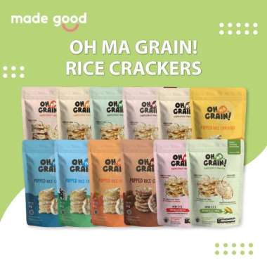 Oh Ma Grain! Rice Crackers 50gr - Snack Beras Sehat Halal Organik Milky Chocolate