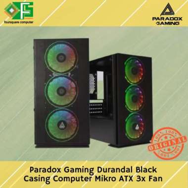 Casing Komputer Paradox Gaming Durandal Case CPU Mikro ATX Tempered