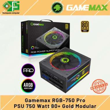 Gamemax RGB-750 PRO PSU 750 Watt 80+ Gold Modular ARGB | 750W 80 Plus