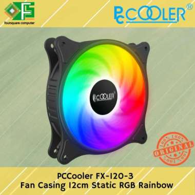 FAN CASE PCCOOLER FX-120-3 Static Color LED 120mm / Fan Casing RGB12cm Putih