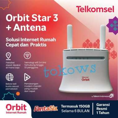 Promo Modem Wifi Router Telkomsel Orbit Star 3 Zte Mf283U Free 150Gb Diskon Antena Putih
