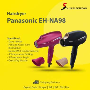 100% Produk Ori Panasonic Eh-Na98 Hairdryer Alat Pengering Rambut Nanoe Double Mineral Multicolor