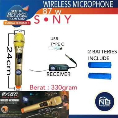 Mic Wireless Sony 87W Microphone Wireless Single Sony Gold Edition