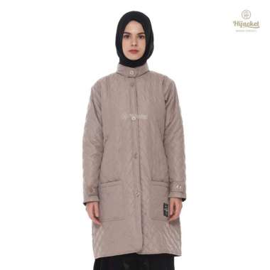 HIJACKET - Jaket Hijaber BELVA Ivory | Jaket Wanita Panjang | Outerwear For Hijaber XL
