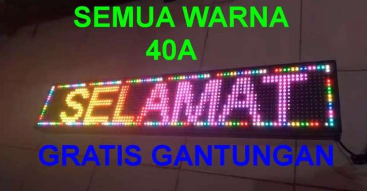 JUAL LED RUNNING TEXT OUTDOOR, MERAH 100 CM X 20 CM semua warna