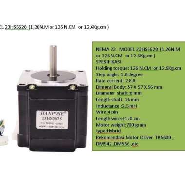 NEMA 23 HANPOSE 23HS5628 STEPPER MOTOR NEMA 23 5628 8mm