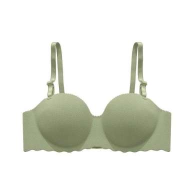 Push Up Bra Wanita Seamless BH Tanpa Kawat Japan Quality Pakaian Dalam Import Summer 36AB/80 Hijau M