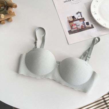 Bra Wanita Push Up BH Pakaian Dalam Tanpa Kawat Premium Impor Seksi Cantik Elegan Jepang Korea Abu-a