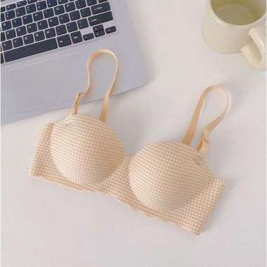 Bra Wanita Push Up BH Pakaian Dalam Tanpa Kawat Premium Impor Seksi Cantik Elegan Jepang Korea Cream