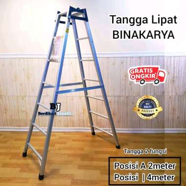 TANGGA LIPAT 2 METER BINAKARYA / BAHAN FULL ALUMUNIUM KUAT KOKOH