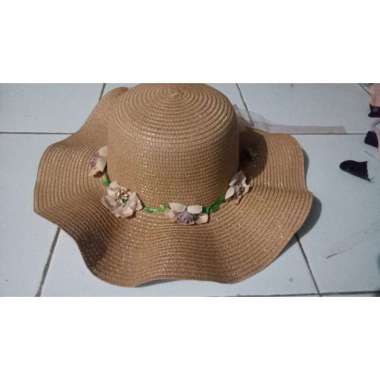 VERISH topi pantai mahkota bunga khaki
