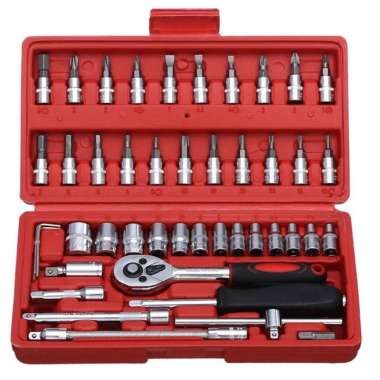 Toolbox Tool atau Hand Toolset atau Tool Kit Set atau Toolkit Toolbox 46 PCS SET