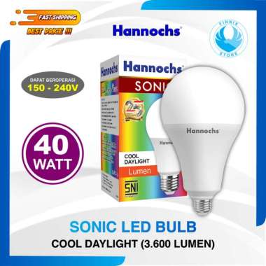 Hannochs SONIC LED Bulb 40 Watt 40watt - Bola Lampu Bohlam LED Cahaya PUTIH Multicolor